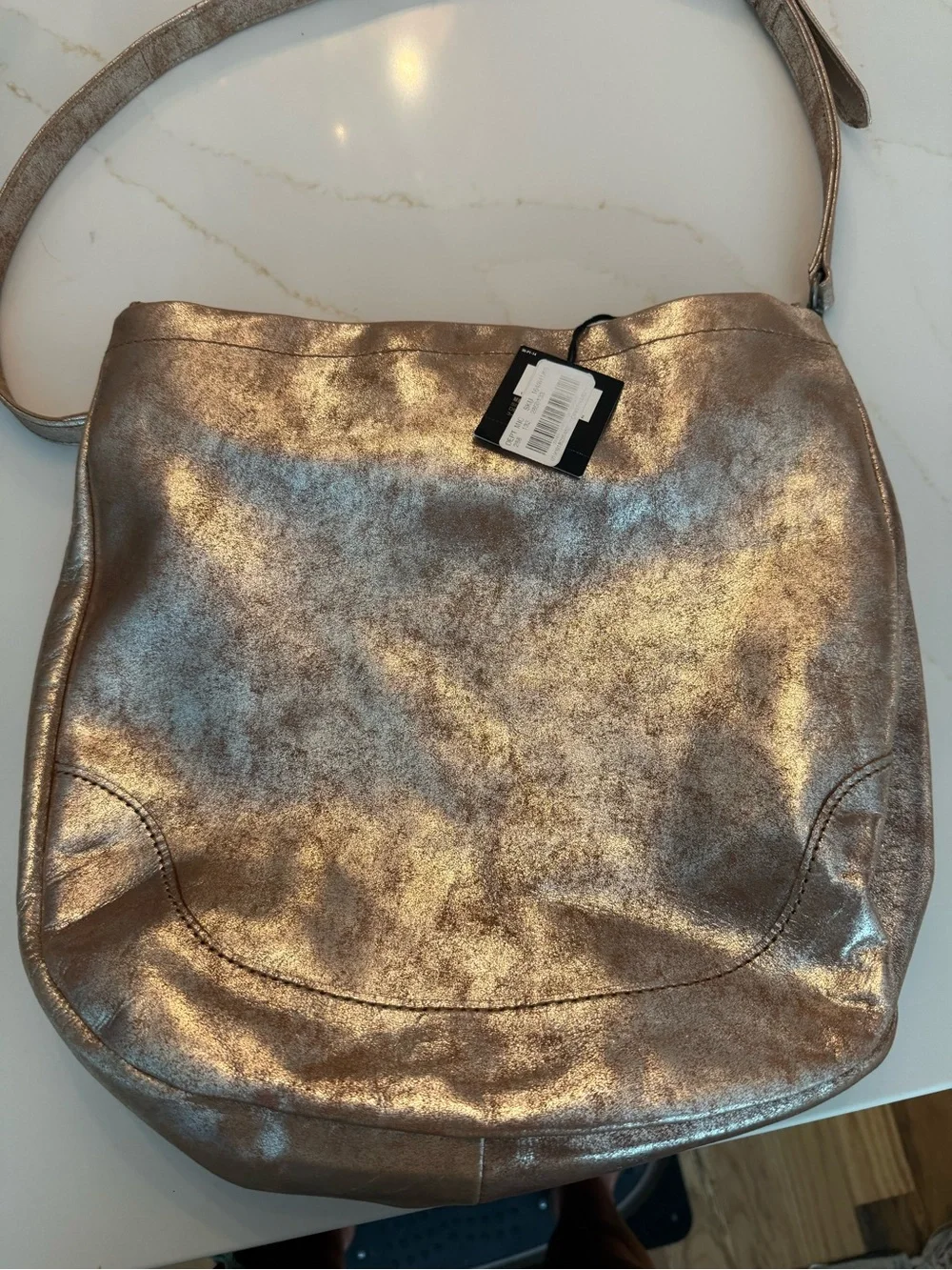 Frye Melissa metallic hobo NWT